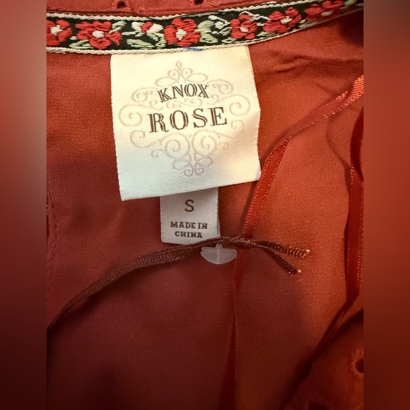 Knox Rose Terracotta Burnt Orange Sleeveless Eyelet Dress NWT - Picture 9 of 10